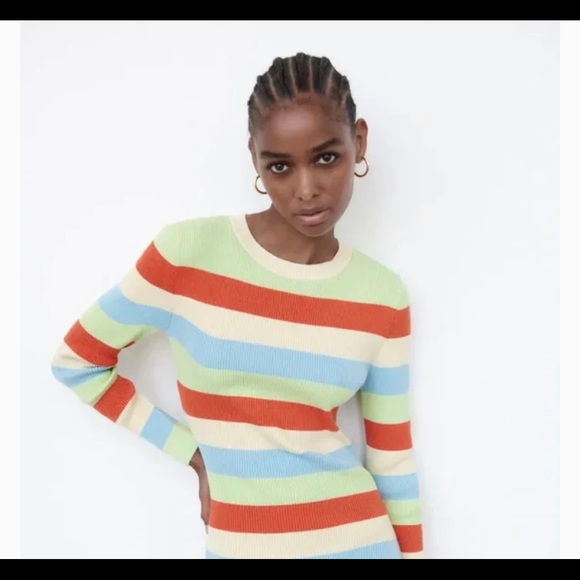 Zara Striped Sweater Mini Dress - Picture 4 of 7